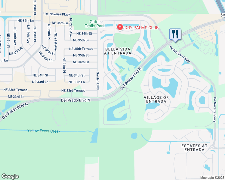 map of restaurants, bars, coffee shops, grocery stores, and more near 3396 Dandolo Circle in Cape Coral