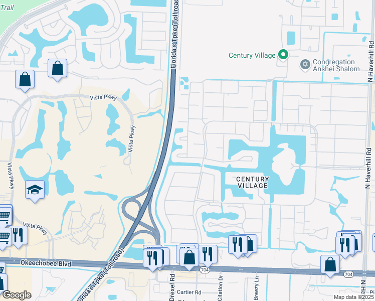 map of restaurants, bars, coffee shops, grocery stores, and more near 147 Northampton H in West Palm Beach