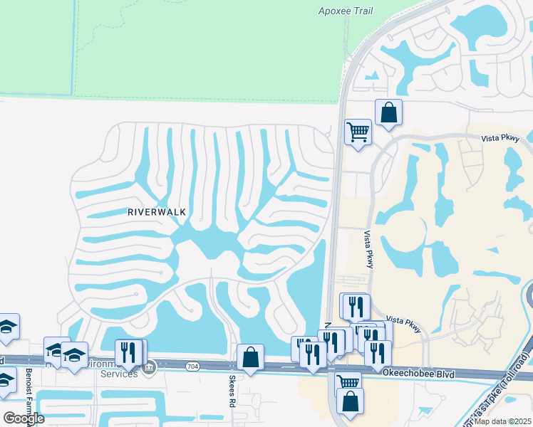 map of restaurants, bars, coffee shops, grocery stores, and more near 7243 Elkhorn Drive in West Palm Beach