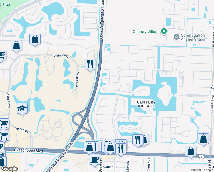 map of restaurants, bars, coffee shops, grocery stores, and more near 147 Northampton H in West Palm Beach