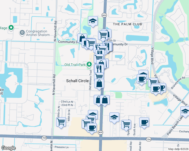 map of restaurants, bars, coffee shops, grocery stores, and more near 4565 Alberta Avenue in West Palm Beach