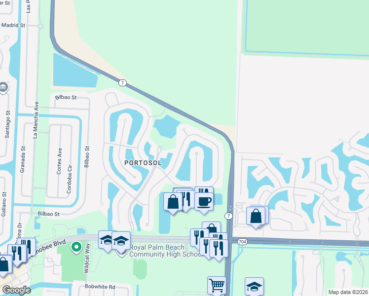 map of restaurants, bars, coffee shops, grocery stores, and more near 2868 Bellarosa Circle in West Palm Beach