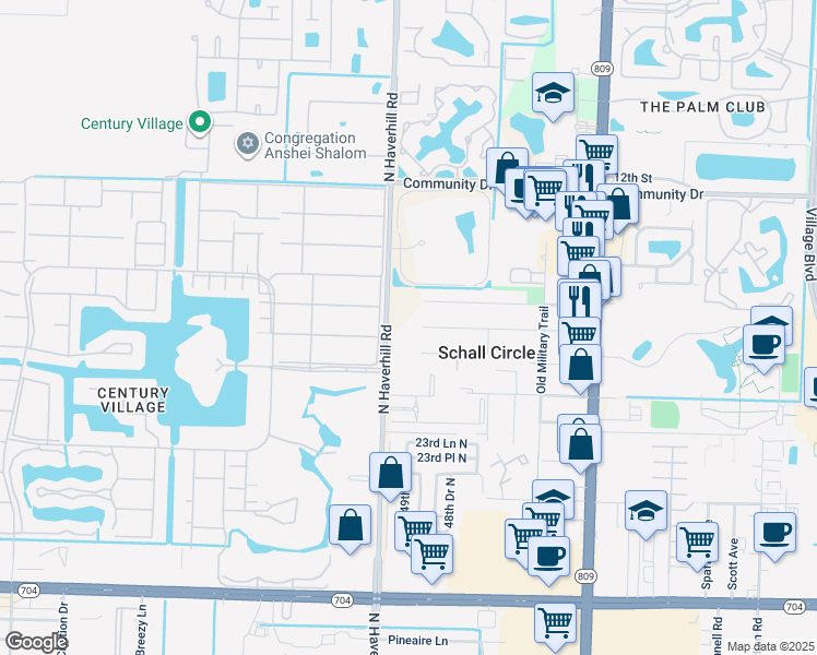 map of restaurants, bars, coffee shops, grocery stores, and more near 4894 Alberta Avenue in West Palm Beach