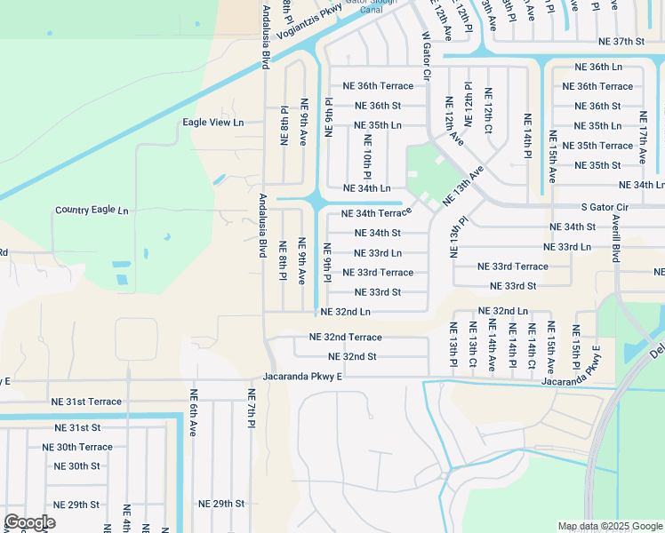 map of restaurants, bars, coffee shops, grocery stores, and more near 919 Northeast 33rd Terrace in Cape Coral