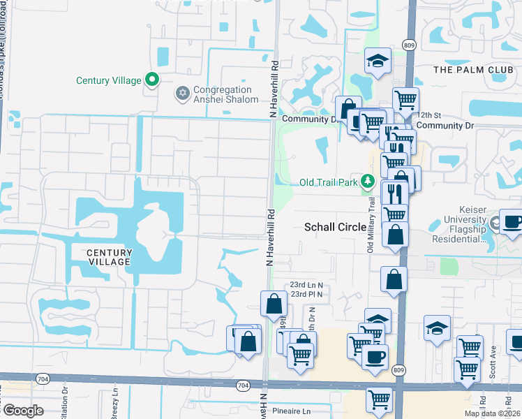 map of restaurants, bars, coffee shops, grocery stores, and more near 97 Easthampton East in West Palm Beach