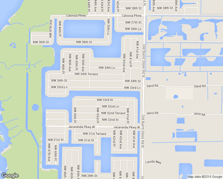 map of restaurants, bars, coffee shops, grocery stores, and more near 4236 Northwest 33rd Lane in Cape Coral