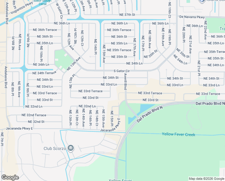 map of restaurants, bars, coffee shops, grocery stores, and more near 3313 Northeast 15th Avenue in Cape Coral