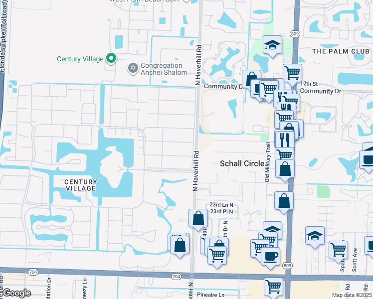 map of restaurants, bars, coffee shops, grocery stores, and more near 97 Easthampton East in West Palm Beach