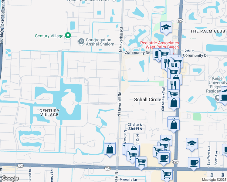 map of restaurants, bars, coffee shops, grocery stores, and more near 97 Easthampton East in West Palm Beach
