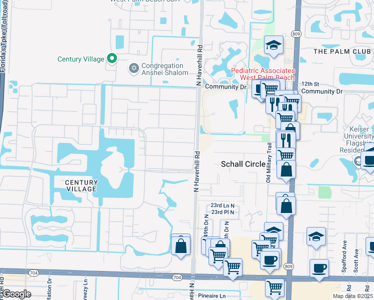 map of restaurants, bars, coffee shops, grocery stores, and more near 63 Easthampton C in West Palm Beach