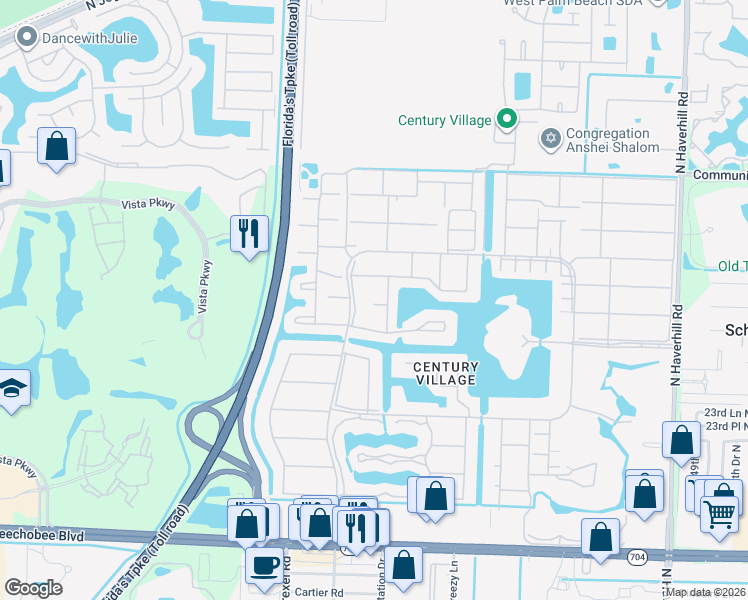 map of restaurants, bars, coffee shops, grocery stores, and more near 97 Kent F in West Palm Beach