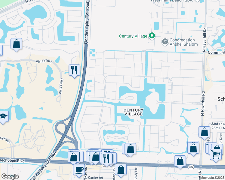 map of restaurants, bars, coffee shops, grocery stores, and more near 97 Kent F in West Palm Beach