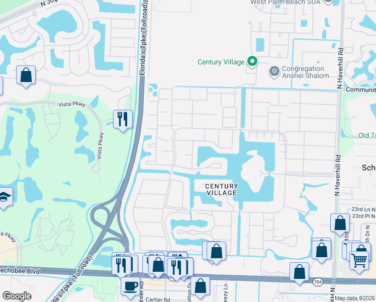 map of restaurants, bars, coffee shops, grocery stores, and more near 97 Kent F in West Palm Beach