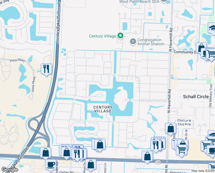 map of restaurants, bars, coffee shops, grocery stores, and more near 72 Chatham C in West Palm Beach