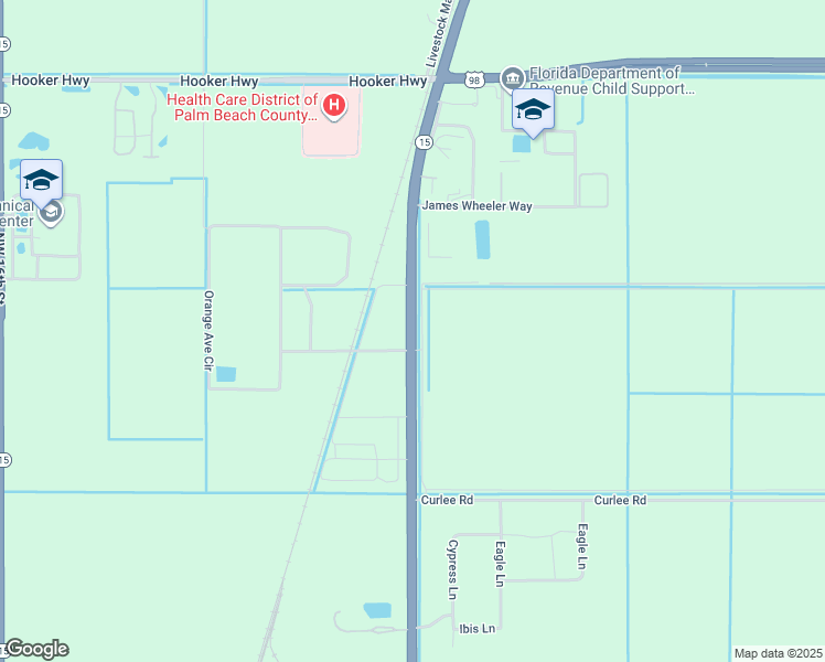 map of restaurants, bars, coffee shops, grocery stores, and more near North Main Street in Belle Glade