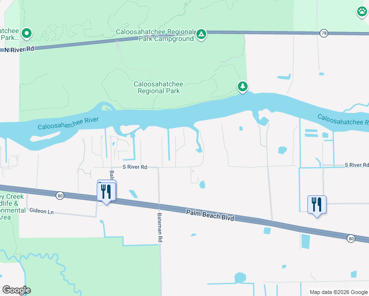 map of restaurants, bars, coffee shops, grocery stores, and more near 1970 Oak Drive in Alva