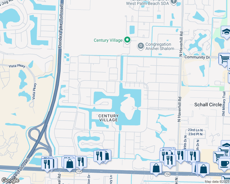 map of restaurants, bars, coffee shops, grocery stores, and more near 72 Chatham C in West Palm Beach