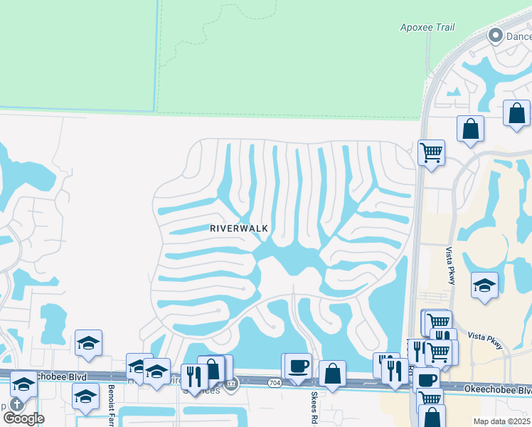 map of restaurants, bars, coffee shops, grocery stores, and more near 2578 Livingston Lane in West Palm Beach