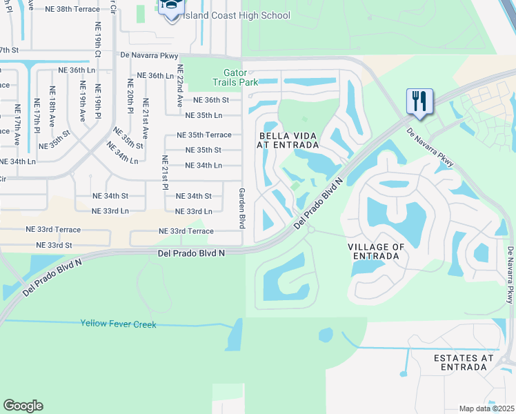 map of restaurants, bars, coffee shops, grocery stores, and more near 3448 Dandolo Circle in Cape Coral