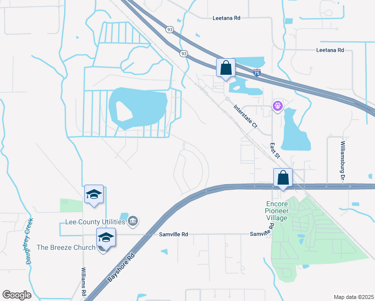 map of restaurants, bars, coffee shops, grocery stores, and more near 7701 Bayshore Road in North Fort Myers