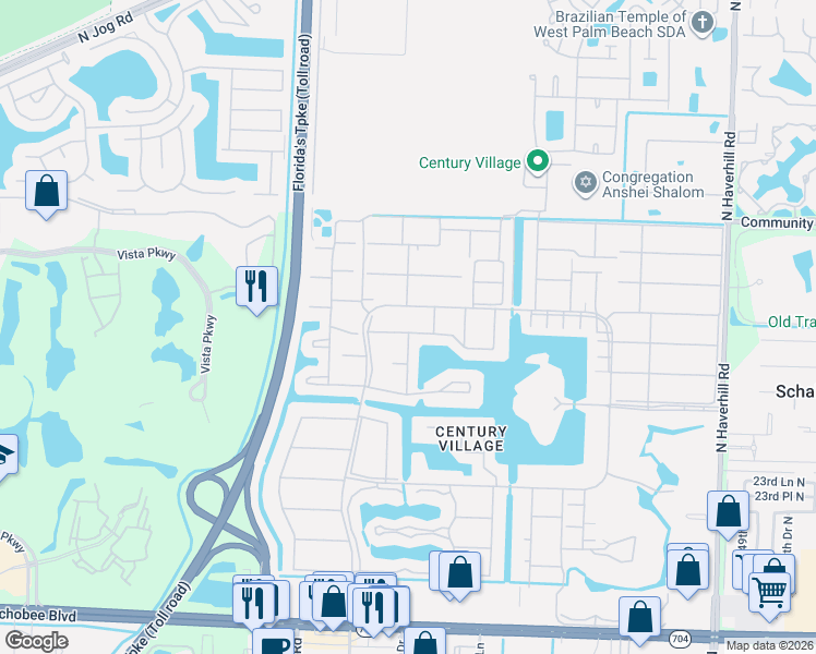 map of restaurants, bars, coffee shops, grocery stores, and more near 174 Kent J in West Palm Beach