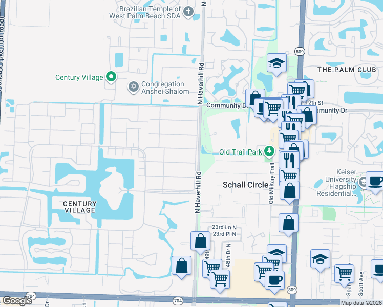 map of restaurants, bars, coffee shops, grocery stores, and more near 201 Easthampton I in West Palm Beach