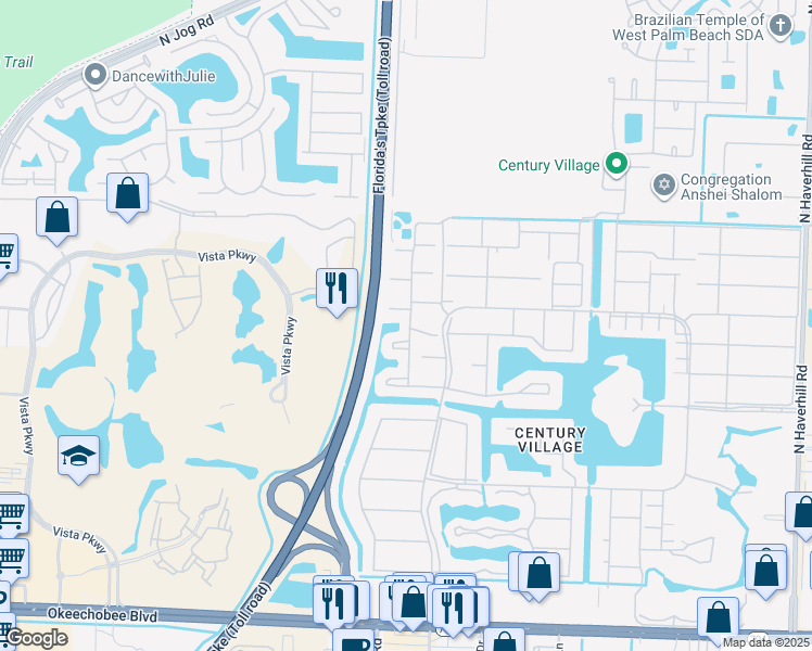 map of restaurants, bars, coffee shops, grocery stores, and more near 251 Northampton M in West Palm Beach