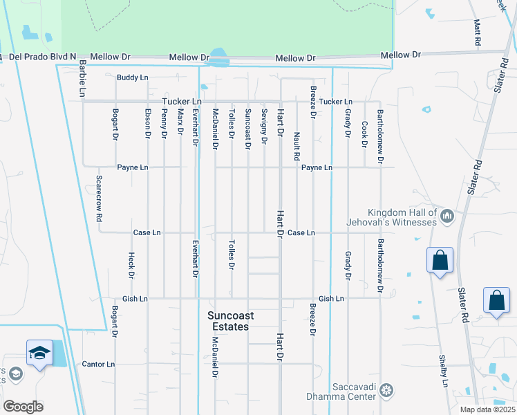 map of restaurants, bars, coffee shops, grocery stores, and more near 8220 Sevigny Drive in North Fort Myers