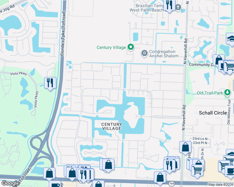 map of restaurants, bars, coffee shops, grocery stores, and more near 433 Chatham U in West Palm Beach