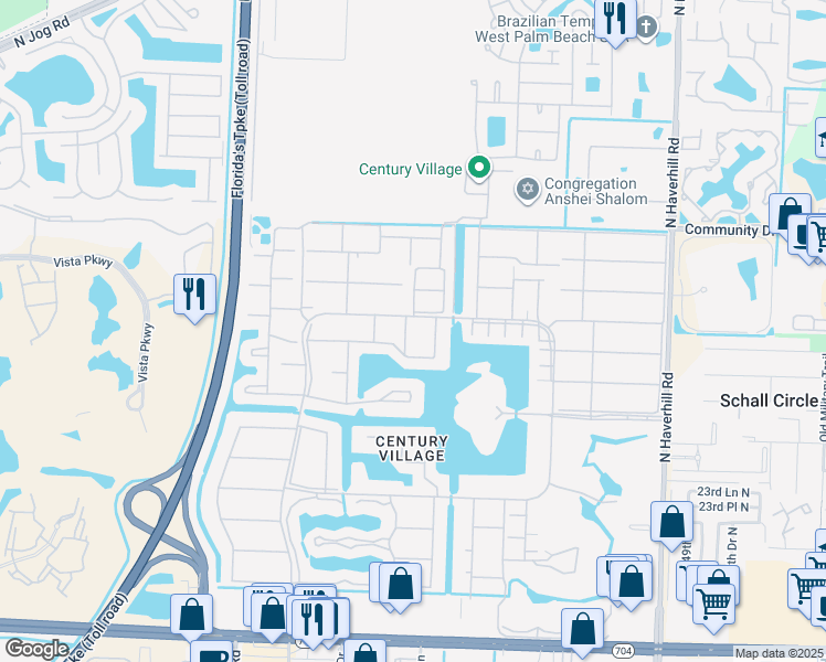map of restaurants, bars, coffee shops, grocery stores, and more near 433 Chatham U in West Palm Beach