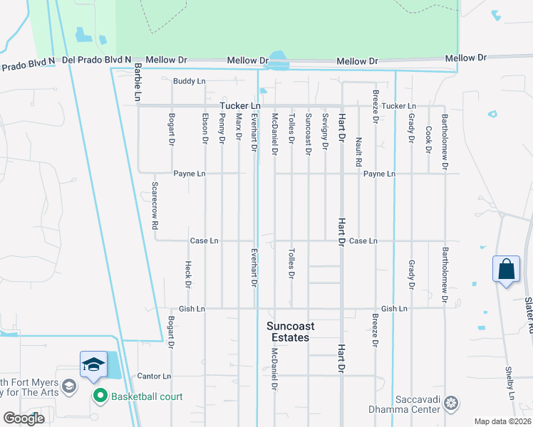 map of restaurants, bars, coffee shops, grocery stores, and more near 8228 McDaniel Drive in North Fort Myers