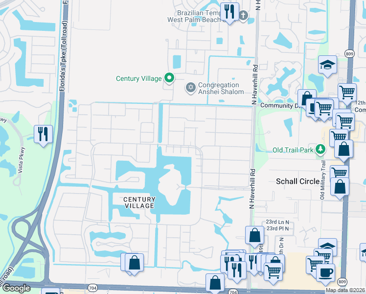 map of restaurants, bars, coffee shops, grocery stores, and more near 146 Stratford K in West Palm Beach