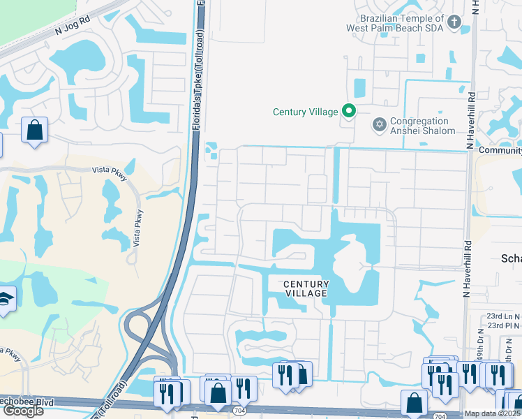 map of restaurants, bars, coffee shops, grocery stores, and more near 174 Kent J in West Palm Beach