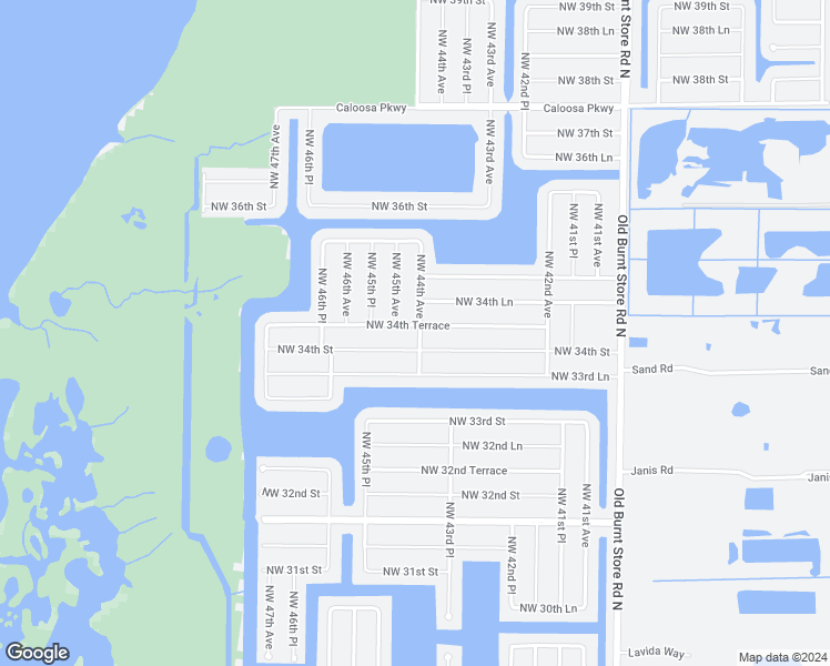 map of restaurants, bars, coffee shops, grocery stores, and more near 4402 Northwest 34th Terrace in Cape Coral