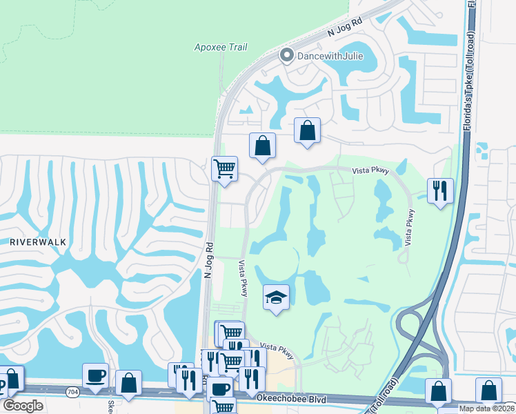 map of restaurants, bars, coffee shops, grocery stores, and more near 2788 Eagle Rock Circle in West Palm Beach