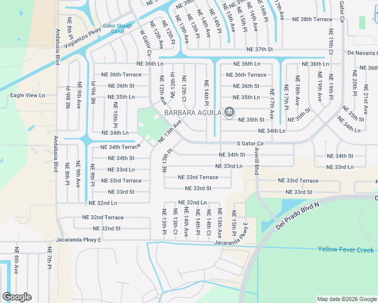 map of restaurants, bars, coffee shops, grocery stores, and more near 1401 Northeast 34th Street in Cape Coral