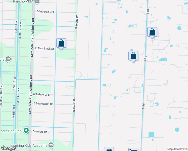 map of restaurants, bars, coffee shops, grocery stores, and more near 2800 161st Terrace North in Loxahatchee