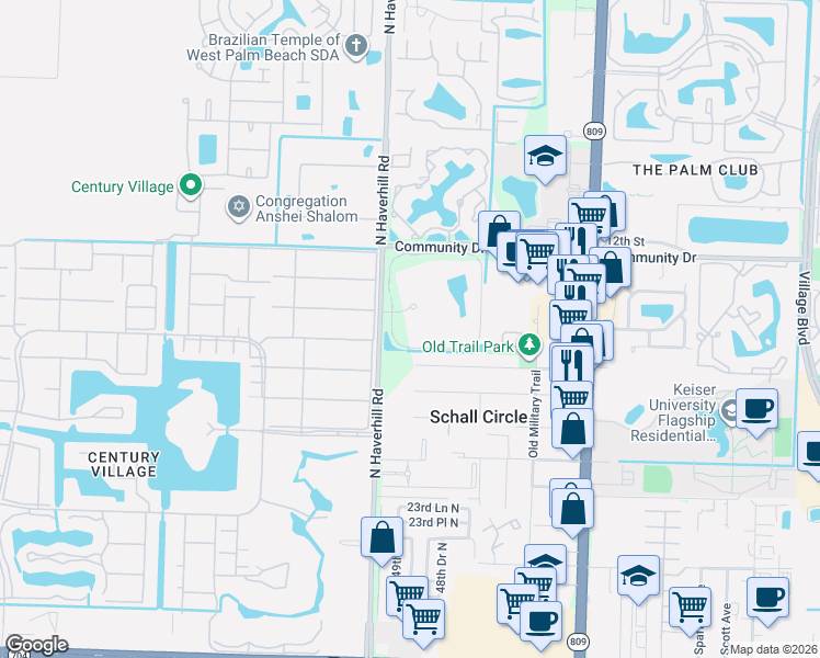 map of restaurants, bars, coffee shops, grocery stores, and more near 2786 Tennis Club Drive in West Palm Beach