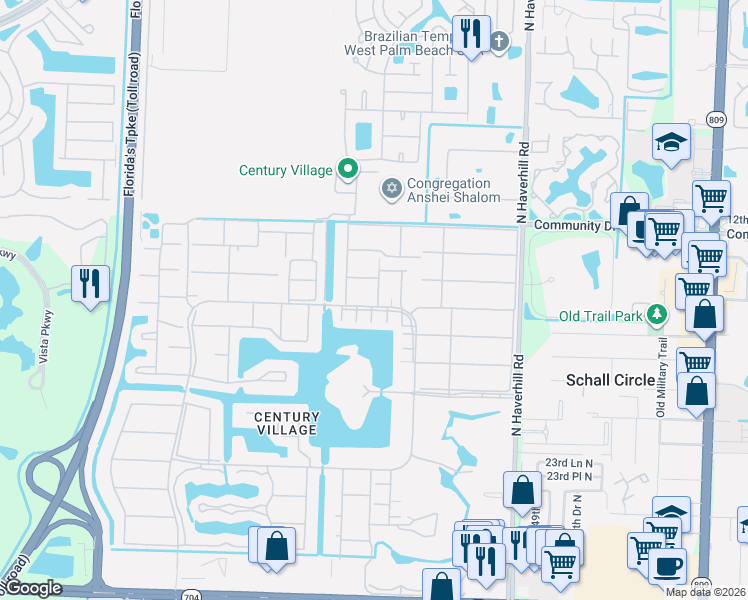 map of restaurants, bars, coffee shops, grocery stores, and more near 146 Stratford K in West Palm Beach