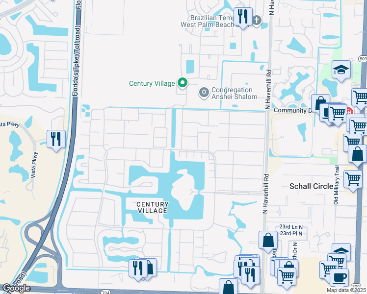 map of restaurants, bars, coffee shops, grocery stores, and more near 146 Stratford K in West Palm Beach