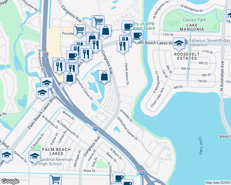 map of restaurants, bars, coffee shops, grocery stores, and more near 660 Amador Lane in West Palm Beach