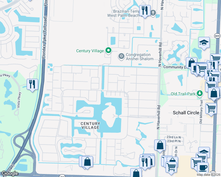 map of restaurants, bars, coffee shops, grocery stores, and more near 155 Sheffield G in West Palm Beach
