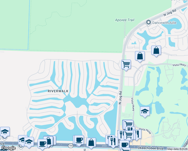 map of restaurants, bars, coffee shops, grocery stores, and more near 2704 Irma Lake Drive in West Palm Beach