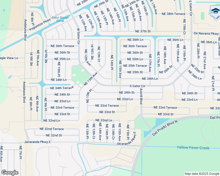 map of restaurants, bars, coffee shops, grocery stores, and more near 1337 South Gator Circle in Cape Coral