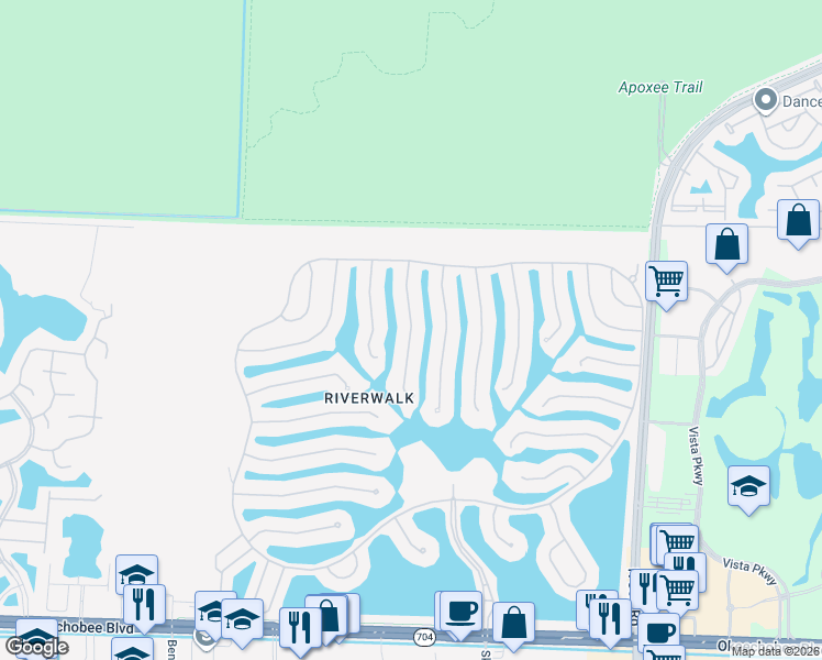 map of restaurants, bars, coffee shops, grocery stores, and more near Livingston Lane in West Palm Beach