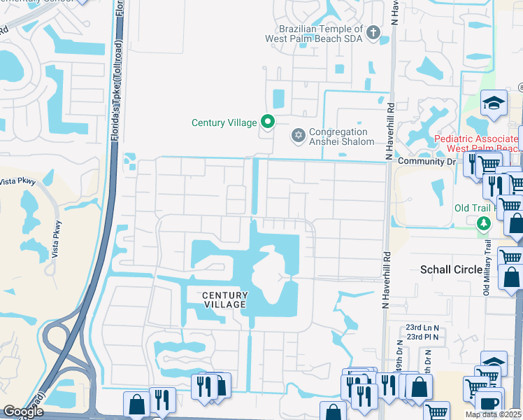 map of restaurants, bars, coffee shops, grocery stores, and more near 107 Oxford 100 in West Palm Beach
