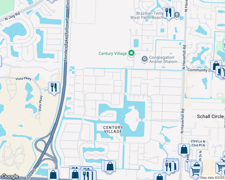 map of restaurants, bars, coffee shops, grocery stores, and more near 214 Oxford 400 in West Palm Beach