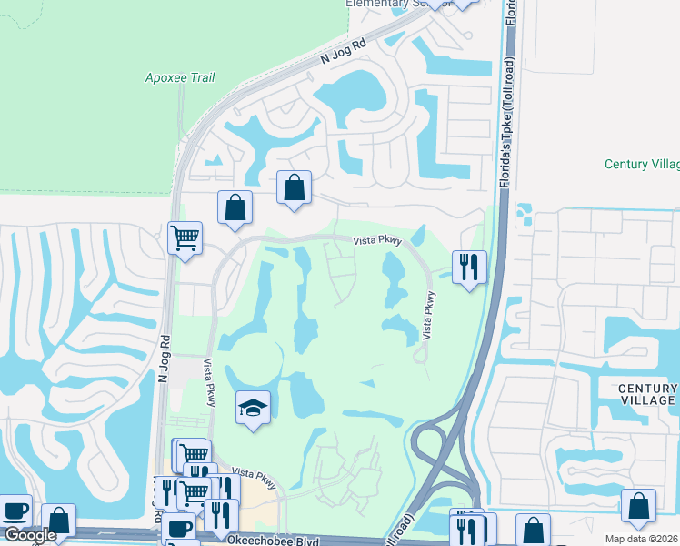 map of restaurants, bars, coffee shops, grocery stores, and more near 6516 Morgan Hill Trail in West Palm Beach
