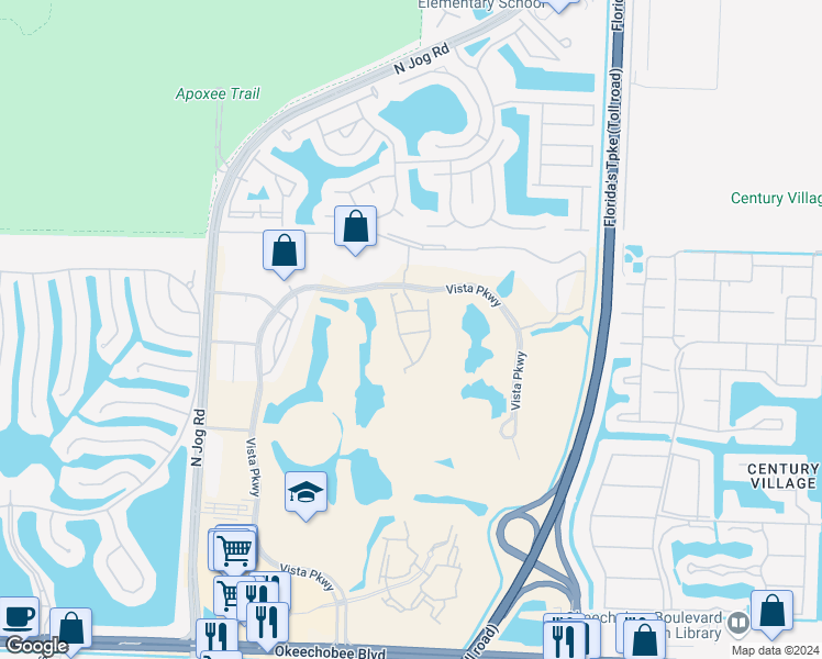 map of restaurants, bars, coffee shops, grocery stores, and more near 6515 Diamond Springs Terrace in West Palm Beach