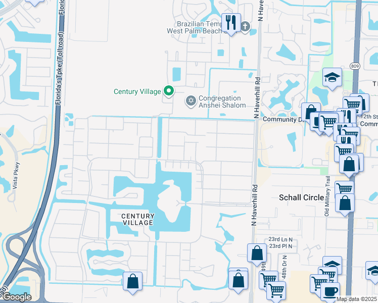 map of restaurants, bars, coffee shops, grocery stores, and more near 107 Plymouth East in West Palm Beach